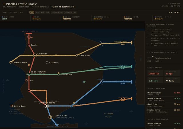 Pinellas Traffic Oracle live congestion map